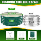 17" Tall Elevated Round Metal Rised Garden Bed- 4'x4' in Size and 0.8MM Thick - Image 3
