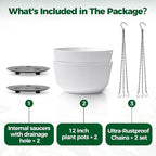 T4U 12 Inch Large Hanging Planters - Image 6