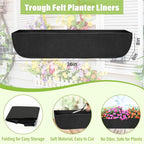 Riare 4 Pack 36 Inch Black Fabric Window Box Liners- Felt Square Trough Planter - Image 2
