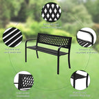 VINGLI 47'' Outdoor Bench, Weather Resistant Garden Patio Bench Powder Coated - Image 5