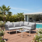 East Oak 5-Piece Outdoor Sectional Sofa, Modular Outdoor Furniture by EASTOAK