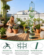 2PCS Garden Trellis for Climbing Plants, 6.2FT Rustproof Metal Pipe - Image 6