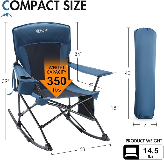 Portal Outdoor Rocking Chair Camping Folding Portable Rocker - Image 3