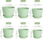 7/6.2/5.5/5/4.5/4 inch Plant Pots, 6 Pack Flower Pots - Image 2