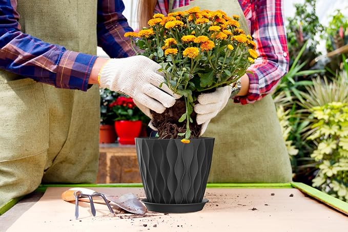 7 Inch Plant Pots 5 Pack, Flower Planters - Image 6