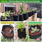3-Pack 20 Gallon Thickened Plant Grow Bags Large Heavy Duty Fabric Plant Pots - Image 3