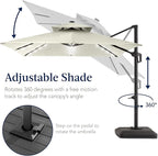 Best Choice Products 12x12ft LED Cantilever Patio Umbrella w/Base Included & - Image 5