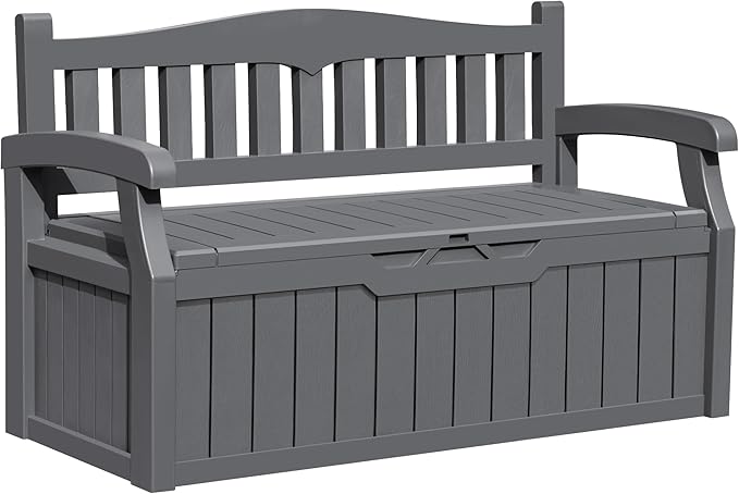 Greesum 80 Gallon Outdoor Storage Bench, Resin Patio Furniture by BuynowfromGreesum