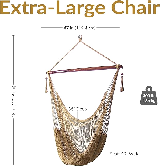 Sunnydaze Outdoor Hammock Chair Swing - Image 6