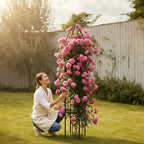 100% Metal Obelisk Garden Trellis 6.3 Feet Tall Sturdy Plant Support - Image 2