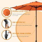 Abba Patio 9FT Lyon Outdoor Patio Umbrella Outdoor Table Umbrella - Image 4