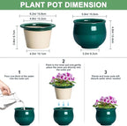 6 Inch Self Watering Plant Pots, Ceramic African Violet Pot - Image 2