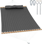 2 Person Hammocks for Outside, Double Quilted Fabric Outdoor Hammock by GafeteOutdoorLiving