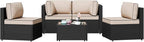 Shintenchi 5 Pieces Outdoor Patio Sectional Sofa Couch, Patio Conversation Sets - Image 6