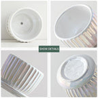 Ton Sin White Plant Pots, Pearl Gold Ceramic Flower Pots 4"+5"+6" Inch Indoor - Image 3