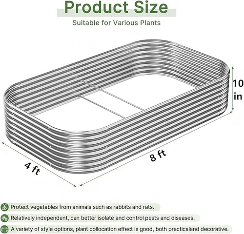 3 PCS 8x4ft Galvanized Raised Garden Bed Outdoor, Metal Garden Bed - Image 2