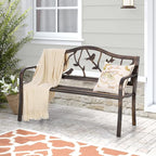 Sophia & William Outdoor Bench, Porch Bench, Garden Bench, Wrought Iron Bench - Image 2