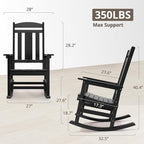 LUE BONA Outdoor Rocking Chairs Set, HDPS Poly Porch Rockers - Image 3