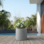 Kante 15.7" Dia Round Concrete Planter, Modern Style Large Cylindrical Plant Pot - Image 6