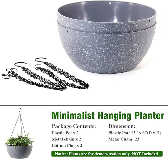 13 inch Large Hanging Planters Plant Pots - Image 4