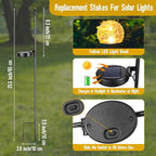 6 Pack Solar Stake Lights Outdoor Decorative Metal Ground Pathway LED Stake - Image 2