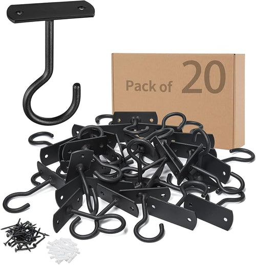 2.5in Ceiling Hooks for Hanging Plants 20Pack Black by QualityEfficiency