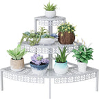 3 Tier Plant Stand Semi-Circular Flower Pot Organizer Rack Quarter Round Plant - Image 6