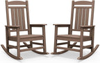 SERWALL HDPE Outdoor Rocking Chair Set of 2, Patio Rocking Chairs, All-Weather by SERWALL