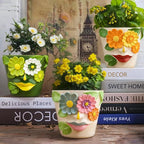 GUGUGO Unique Face Flower Plant Pots, Colorful Cute Succulent Planters - Image 4
