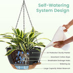 Set of 3-10 Inch Self Watering Hanging Planters - Image 4