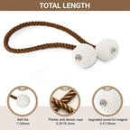 Hion Magnetic Curtain Tiebacks Dark Brown 6 Pack, Curtain Tiebacks Buckles - Image 2
