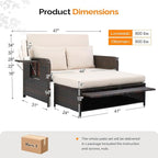 VINGLI Patio Daybed, Wicker Outdoor Daybed - Image 3