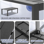VINGLI 2-Piece Outdoor Patio Furniture Aluminum Love-seat and Coffee Table Set - Image 5