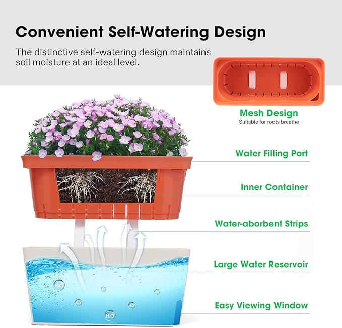 VIVOSUN Self-Watering Planters, Plant Container - Image 2