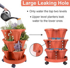 DUNCHATY Stackable Planters 3 Tier Vertical Garden Planting Tower Planters - Image 4