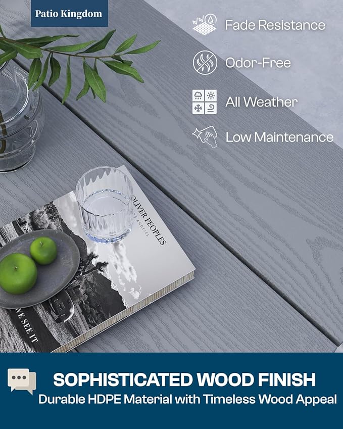 9-Piece Grey Outdoor Dining Set - Image 3