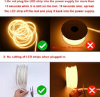 AC 110V COB LED Strip Lights Outdoor Waterproof 65.6ft, 2700K Warm White Super - Image 6