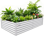 A ANLEOLIFE 6X3X1.5 ft Galvanized Raised Garden Beds Outdoor, Rectangular Metal by AAnleolife