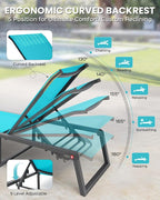 Aluminum Chaise Lounge Chair Outdoor, Foldable & Assembly Free Patio Pool - Image 4
