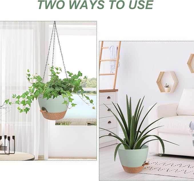 Hanging Planters for Indoor Outdoor Plants, 1 Set Self Watering Hanging Pot - Image 5