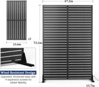 Metal Privacy Screen with Stand 72" H×47" W Outdoor Freestanding Privacy Screen - Image 2