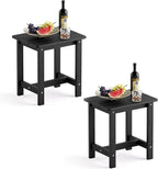 LUE BONA Outdoor Side Table Set of 2, HDPS Small Outdoor Table, Adirondack Side by LUEBONA