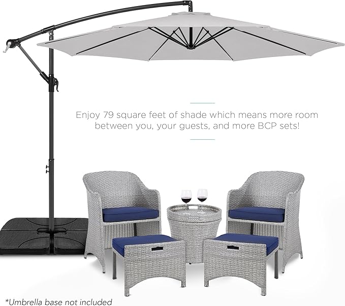 Best Choice Products 10ft Offset Cantilever Hanging Market Patio Umbrella - Image 2