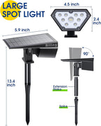 Biling Solar Spot Lights Outdoor, 2-in-1 Solar Landscape Lights 12 LED Bulbs - Image 5