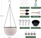 4 Sets of 8.2 Inch Self Watering Hanging Planter Flower Pots, Suitable - Image 3