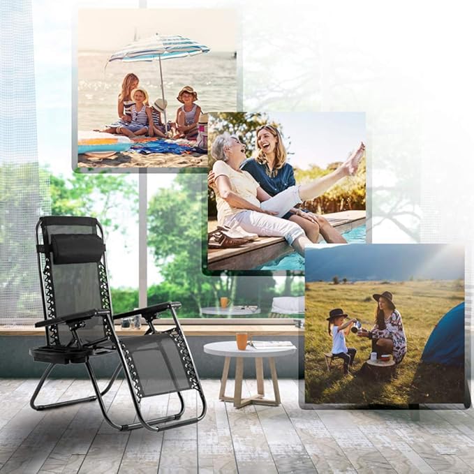 FDW Zero Gravity Lawn Lounge Chairs Set of 2 - Image 6