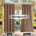 NICETOWN Patio Waterproof Outdoor Curtain, Thermal Insulated Rustproof Double - Image 5