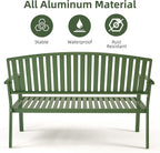 Outdoor Bench Weatherproof Aluminum Patio Garden Bench, Patio Loveseat - Image 3