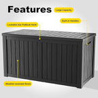 DRATO 180 Gallon Outdoor Storage Box, Large Waterproof Deck Box, Lockable Resin - Image 5