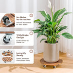 Bamworld Plant Stand Outdoor Rolling Tray Plant Caddy - Image 4